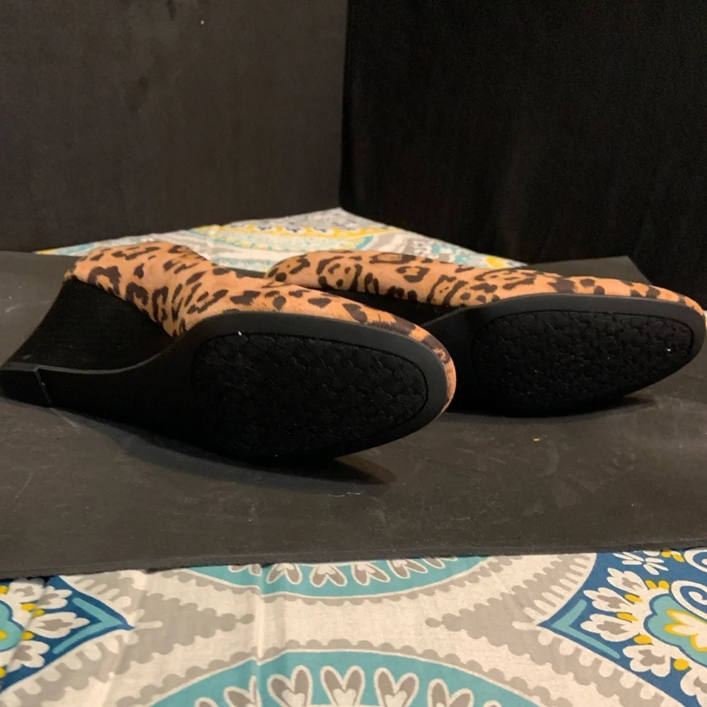 Kelly & Katie Tan Leopard Wedge Pumps